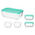 Set of lunch boxes Snow Box Rectangular White Turquoise (4 Units)