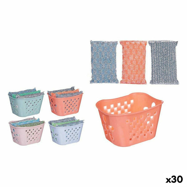 Set of scourers Basket Plastic (30 Units)