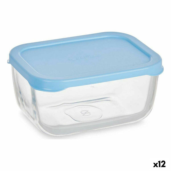 Boîte à lunch Snow 420 ml Bleu Transparent verre Polyéthylène (12 Unités)