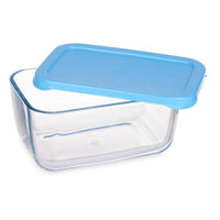 Lunchbox SNOW BOX Blau Durchsichtig Glas Polyäthylen 790 ml (12 Stück)