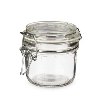 Jar Transparent Metal Glass Silicone 180 ml 11,5 x 8,5 x 8,5 cm (6 Units)