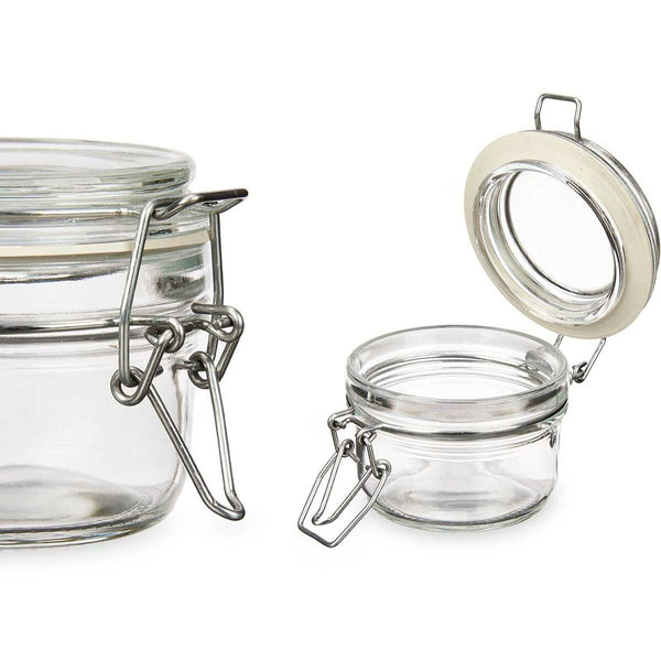 Jar Transparent Metal Glass Silicone 120 ml 11,3 x 7 x 8,3 cm (6 Units)