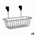 Basket for Kitchen Shelf Black Iron 28 x 12 x 9 cm (8 Units)