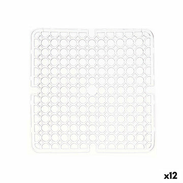 Tapis Antidérapant Transparent Plastique 28 x 0,1 x 28 cm Évier (12 Unités)