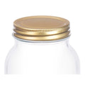 Jar Transparent Golden Metal Glass 950 ml 9 x 18 x 9 cm (12 Units)
