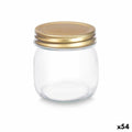 Jar Transparent Golden Metal Glass 180 ml 6 x 8 x 6 cm (54 Units)