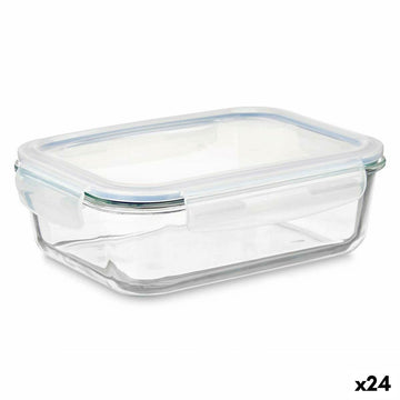 Boîte à lunch Transparent Silicone Verre Borosilicaté 640 ml 18,3 x 6,2 x 13,7 cm (24 Unités)