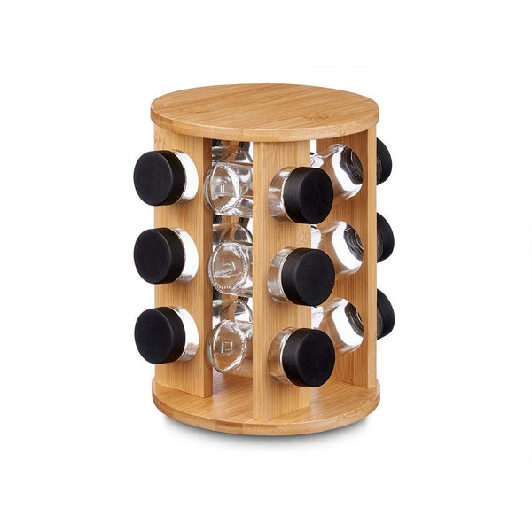 Spice Rack Black Natural 18 x 25 x 18 cm (6 Units) Rotating