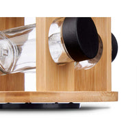 Spice Rack Black Natural 18 x 25 x 18 cm (6 Units) Rotating