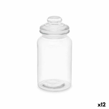 Topf Durchsichtig Glas 1,2 L (12 Stück) mit Deckel