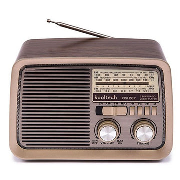 Tragbares Bluetooth-Radio Kooltech CPR POP Vintage Braun