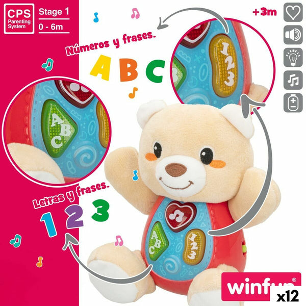 Soft toy with sounds Winfun Bear 16,5 x 18 x 11,5 cm (12 Units)