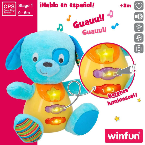 Soft toy with sounds Winfun Dog 15,5 x 16,5 x 11,5 cm (6 Units)