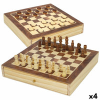 Plošča za Šah in Damo Colorbaby Predal Les (4 kosov)