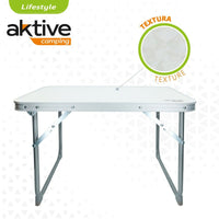 Folding Table Aktive White 60 x 40 x 40 cm (4 Units)