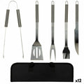 Barbecue utensils Aktive Silicone Stainless steel 12 Units 7,5 x 35 x 1,9 cm (5 Pieces)