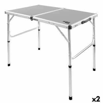 Table Piable Aktive Camping Gris 90 x 70 x 60 cm (2 Unités)