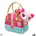 Plüschtier Funville Cutekins Handtasche Katze 20 x 19 x 14 cm (2 Stück)