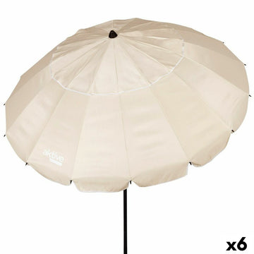 Parasol Aktive Crème Aluminium 240 x 235 x 240 cm (6 Unités)