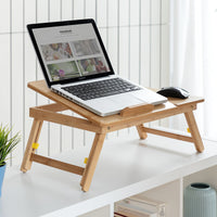 Bamboo Folding Side Table Lapwood InnovaGoods