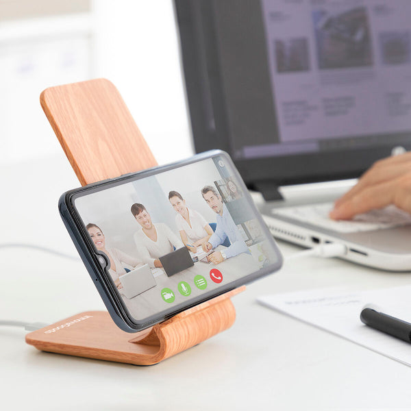 Wood Effect Wireless Charger with Stand Qistan InnovaGoods