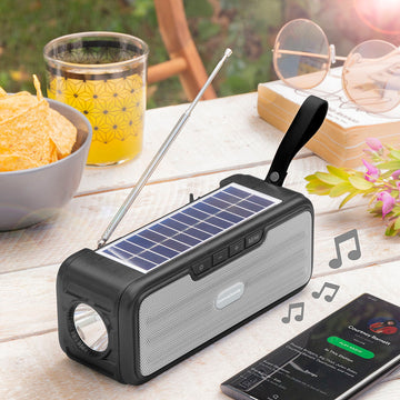 Brezžični zvočnik s solarnim polnjenjem in LED svetilko Sunker InnovaGoods