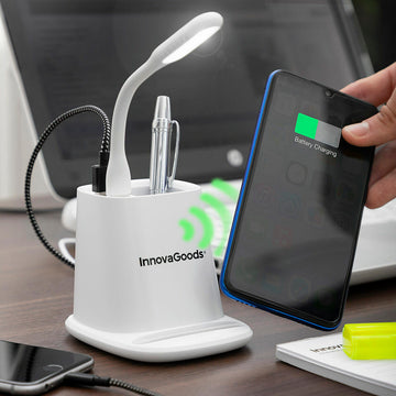 5-in-1 Wireless Charger with Organiser-Stand and USB LED Lamp DesKing InnovaGoods RIV001 (Refurbished A)