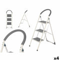 3-step folding ladder Kipit 10109 Grey Steel 38 x 117 x 5 cm (4 Units)