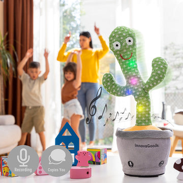 Rechargeable Dancing and Talking Cactus with Music and Multicoloured LED Cacxi InnovaGoods