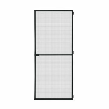 Rideau Moustiquaire Schellenberg Portes Avec cadre Fibre de Verre Noir Aluminium (100 x 210 cm)