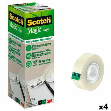 Adhesive Tape Set Scotch Magic Transparent 9 Pieces 19 mm x 33 m (4 Units)