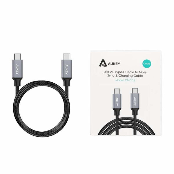 Câble USB C Aukey CB-CD5 Noir Noir/Gris 1 m