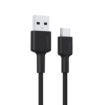 USB to Lightning Cable Aukey CB-CD30 Black 90 cm