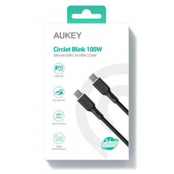 Câble USB-C Aukey CB-SCC102 Noir 1,8 m