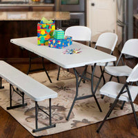 Folding Table Lifetime White 185 x 74 x 76 cm Steel Plastic