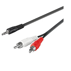 Stereo Plug To 2X Rca Socket Adaptor 1M