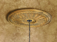 Classic Petite Gilt Chandelier Ceiling Medallion 28 Inch Dia