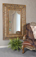 Peruvian Painted Glass  Mirror