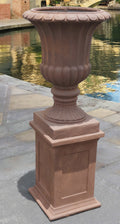 Terra Cotta Vase on Pedestal