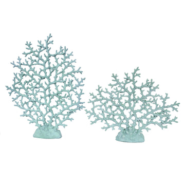 Blue Coral Tree Set of 2