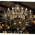 Hollywood Brush 18 light Silver Chandelier