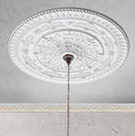 Classic White Round Ceiling Medallion 37 Inch Dia