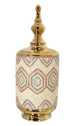 Moroccan Palatial Cannister with Removable Lid 22.8 Inches Tall