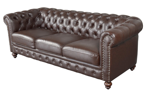 Classic Chesterfield Brown Sofa