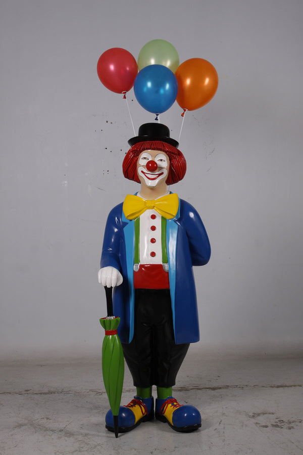 Clown With Umbrella and Balloons