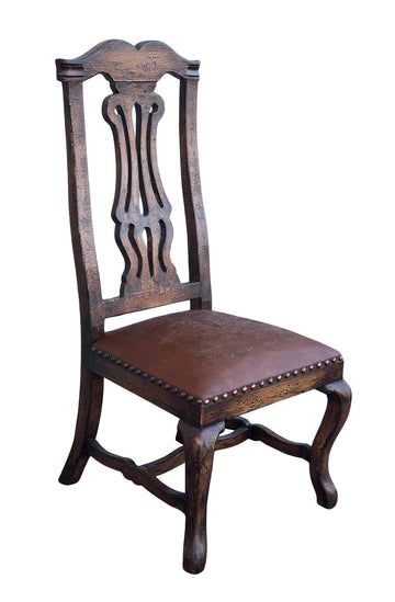 Juliana Carved Leather Side Chair