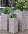 Tiempo Purple Brown Planters Set of 3