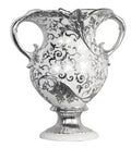 Palatial Silver and White Urn 25 Inches Wide