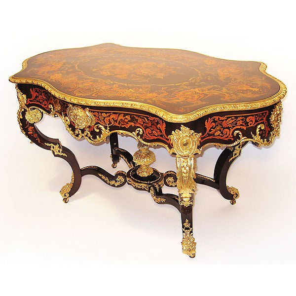 Ornate Table with Red and Gold Decoration