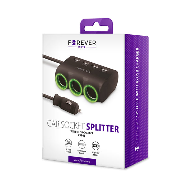 Forever car socket splitter with 4xUSB CSS-05